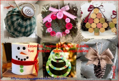 Adornos navideños manualidades Collage