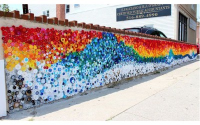 Murales con tapones de plástico (3)