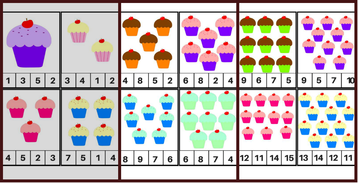 Tarjetas Para Aprender Los Números Del 1 20 Motivos Cupcakes Imagenes Educativas 5955