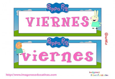 Tarjetas días semana Peppa Pig (5)