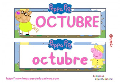 Tarjetas imprimibles Meses y estaciones Peppa Pig (11)