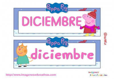 Tarjetas imprimibles Meses y estaciones Peppa Pig (13)