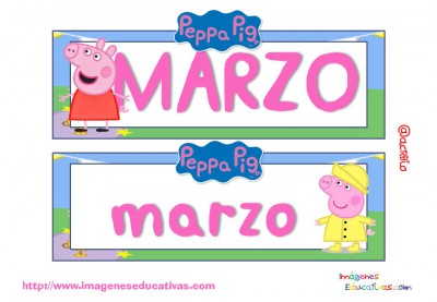 Tarjetas imprimibles Meses y estaciones Peppa Pig (4)