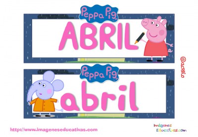 Tarjetas imprimibles Meses y estaciones Peppa Pig (5)