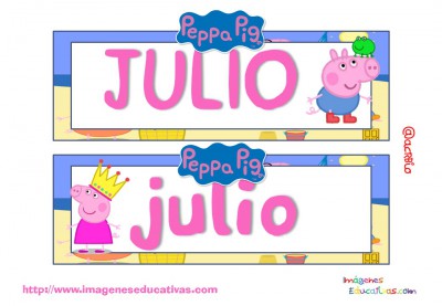 Tarjetas imprimibles Meses y estaciones Peppa Pig (8)