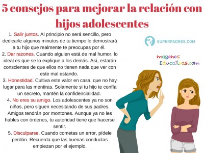 5 Consejos para mejorar la relación con hijos Adolescentes