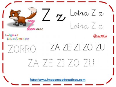 Abecedario animales fichas repaso lecto-escritura parte zorro