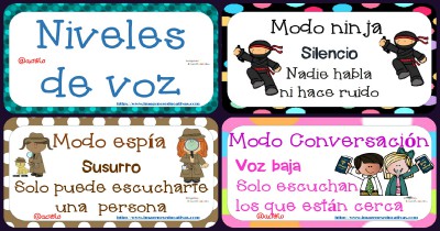 Tarjetas para Mantener el nivel de voz en el aula Portada1