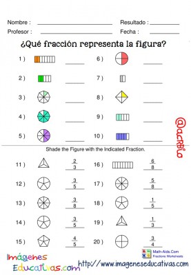 Fichas ejercicios de fracciones con figuras (2)