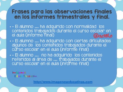 Frases recomendables para utilizar en los reportes de evaluación- (5)