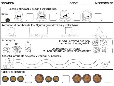 Semanario de actividades para preescolar actividades de refuerzo (2)