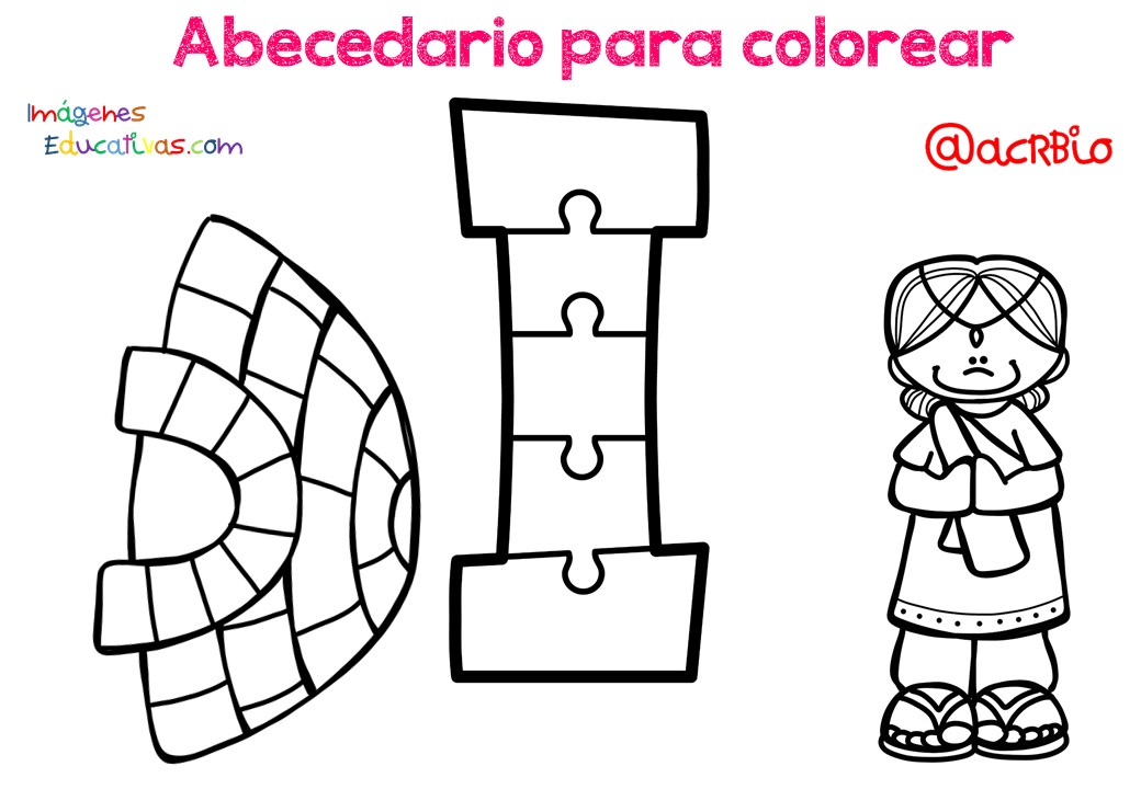 Abecedario para colorear (9) - Imagenes Educativas