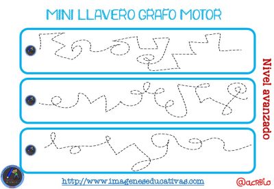 Llavero para trabajar la Grafomotricidad diferentes niveles (7)