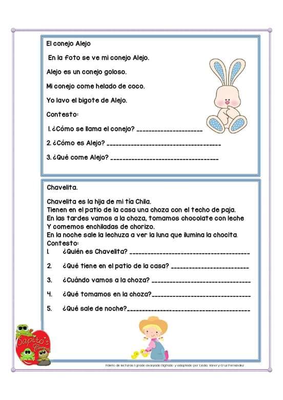 LECTURAS COMPRENSIVAS cortas para niños 7 Imagenes Educativas