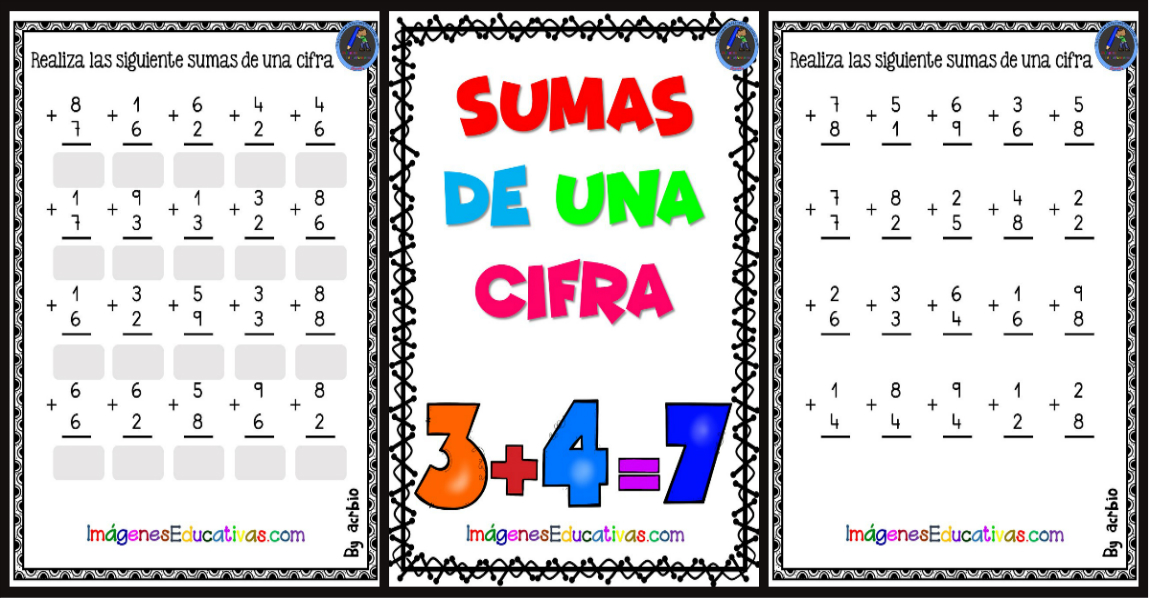 Sumas De Una Cifra Imagenes Educativas