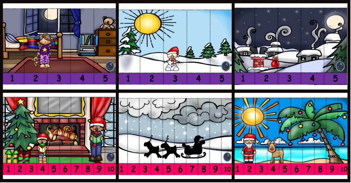 Puzzles para recortar con motivos navideños Imagenes Educativas