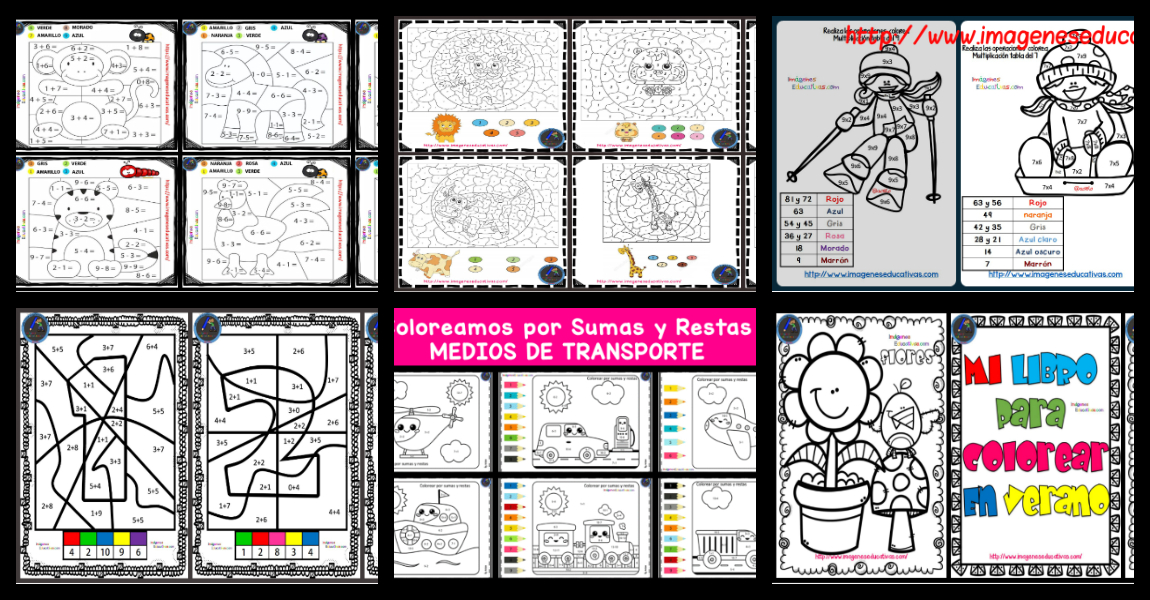 Fichas Para Colorear Con Operaciones Matem Ticas Imagenes Educativas