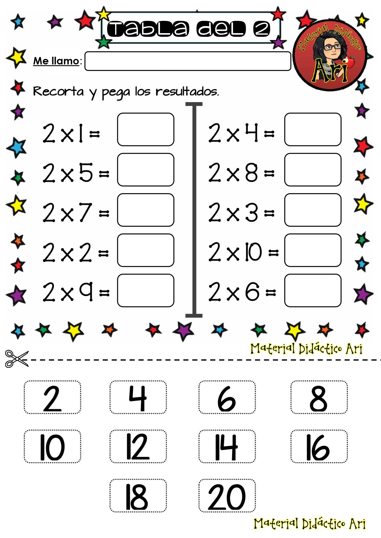 Fichas Para Trabajar Las Tablas De Multiplicar P Gina Imagenes Educativas