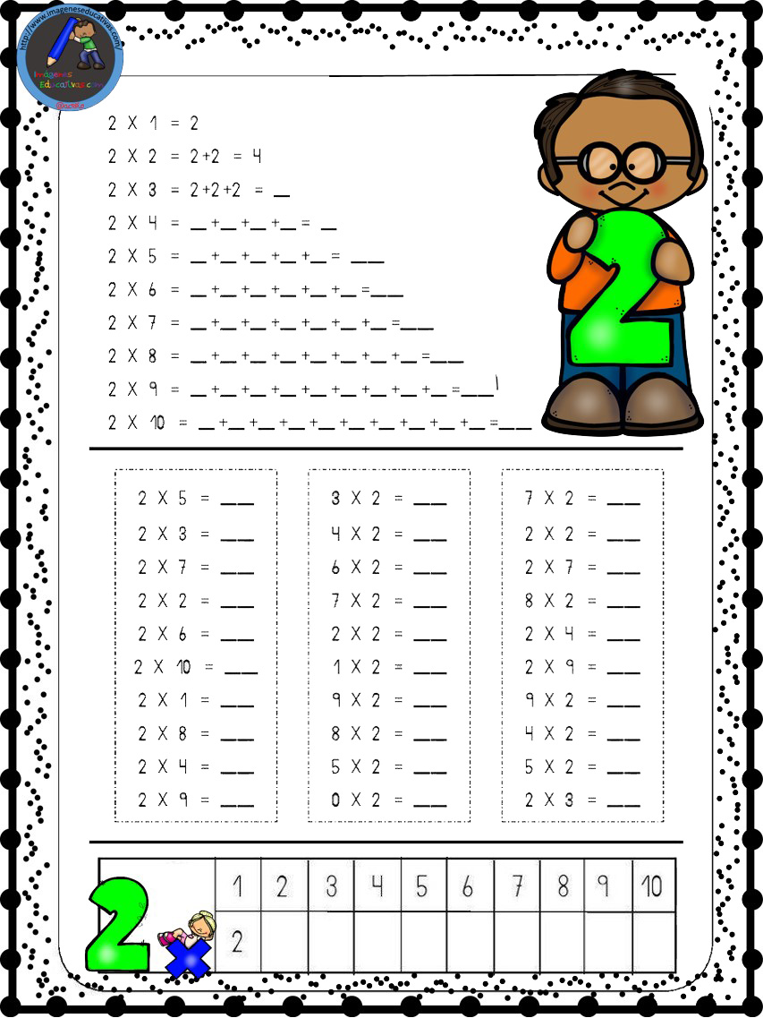 Fichas Para Trabajar Las Tablas De Multiplicar P Gina Imagenes Educativas