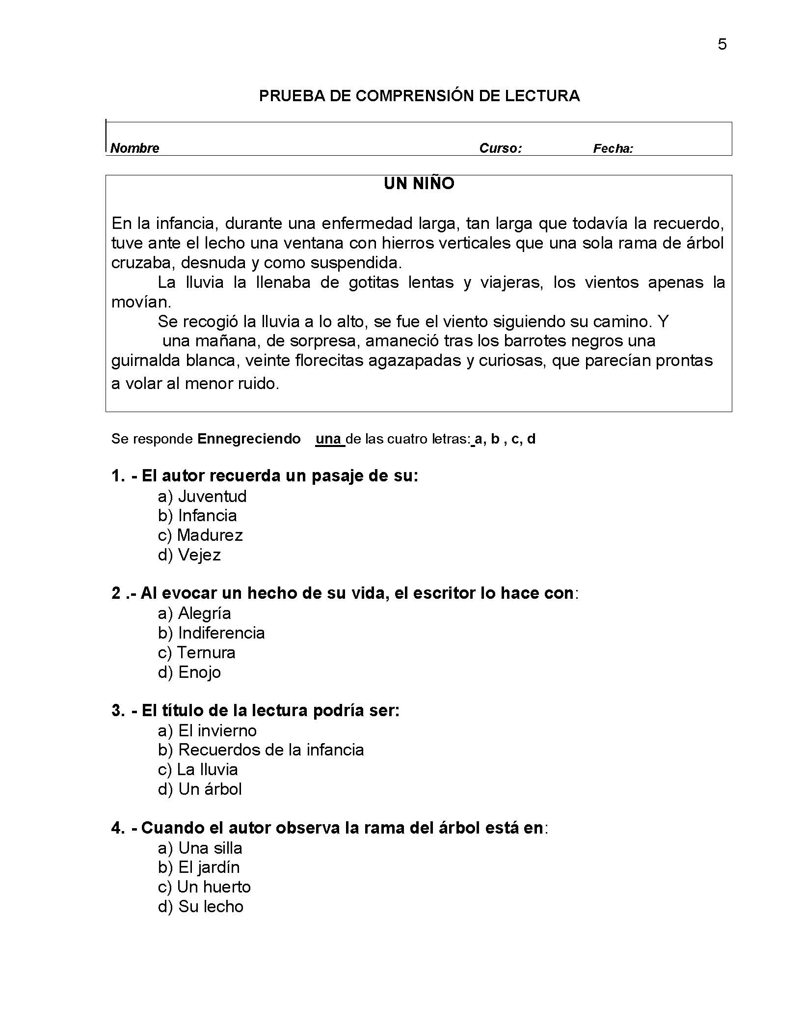 Prueba Compresion Lectura Grado P Gina Imagenes Educativas