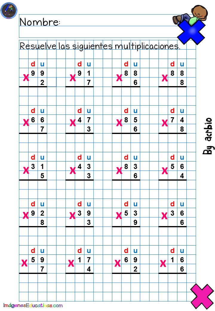 Cuadernillo Para Aprender A MULTIPLICAR UNA Y DOS CIFRAS Imagenes Educativas