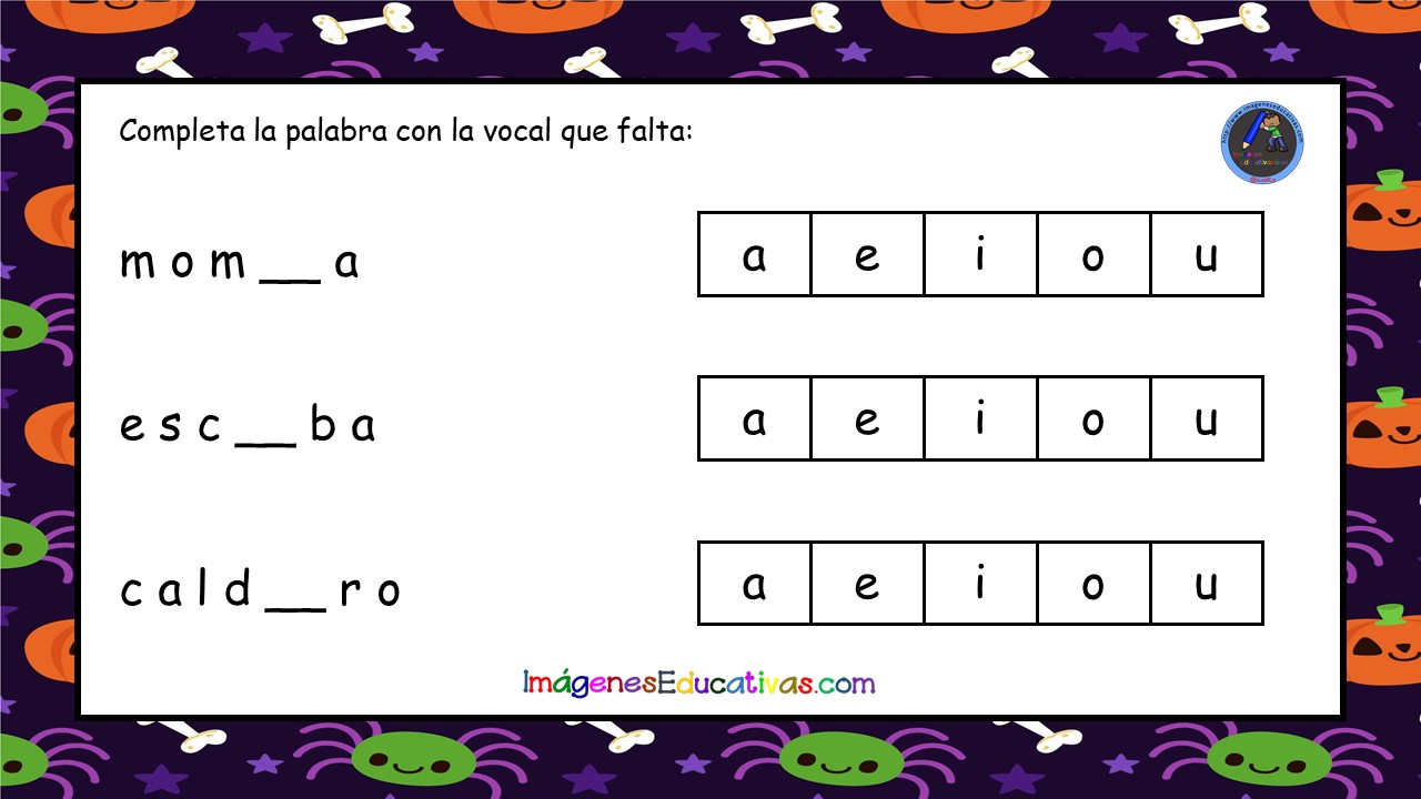 Vocales Vocabulario Halloween 5 Imagenes Educativas