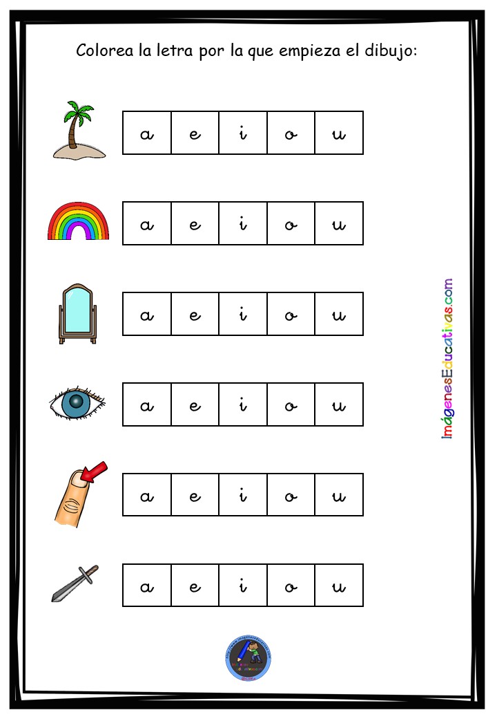 Palabras Vocales Imagenes Educativas
