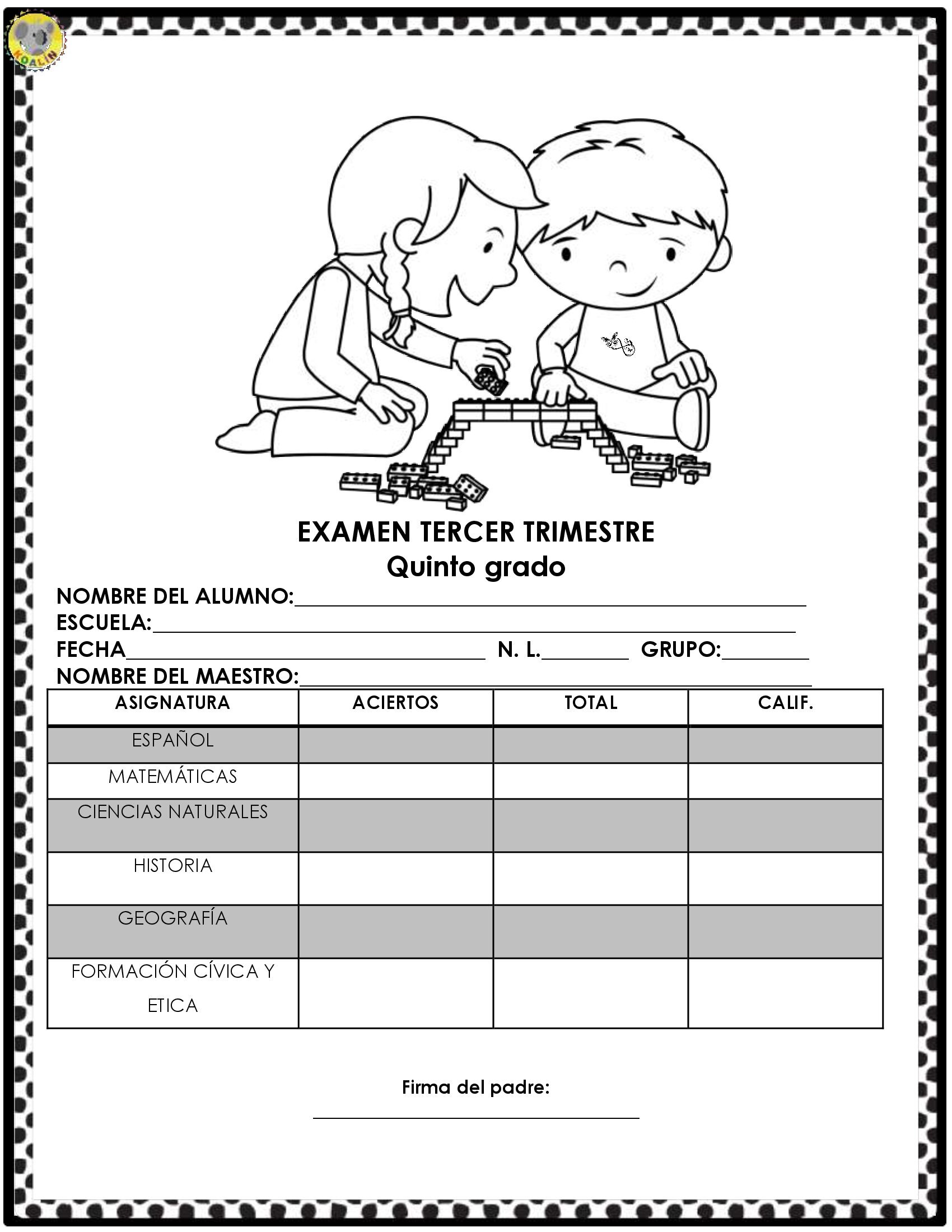 Evaluaci N Tercer Trimeste Todas Las Materias Imagenes Educativas