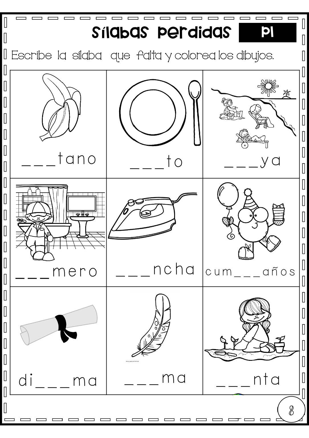 Cuaderno De S Labas Trabadas Para Lectoescritura P Gina Imagenes