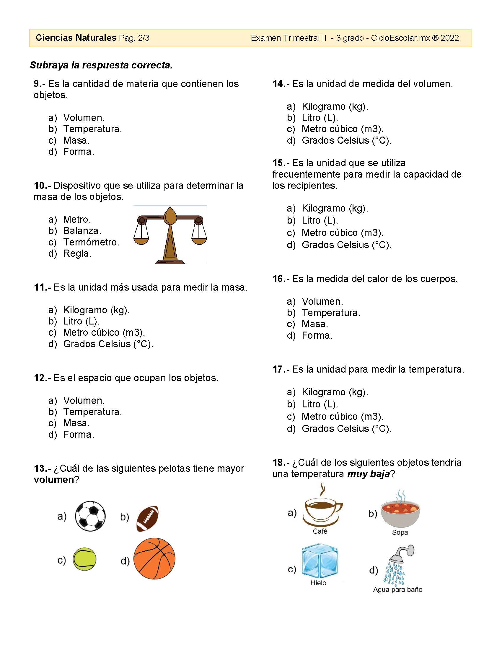 Examen Trimestral Tercero Bloque P Gina Imagenes Educativas