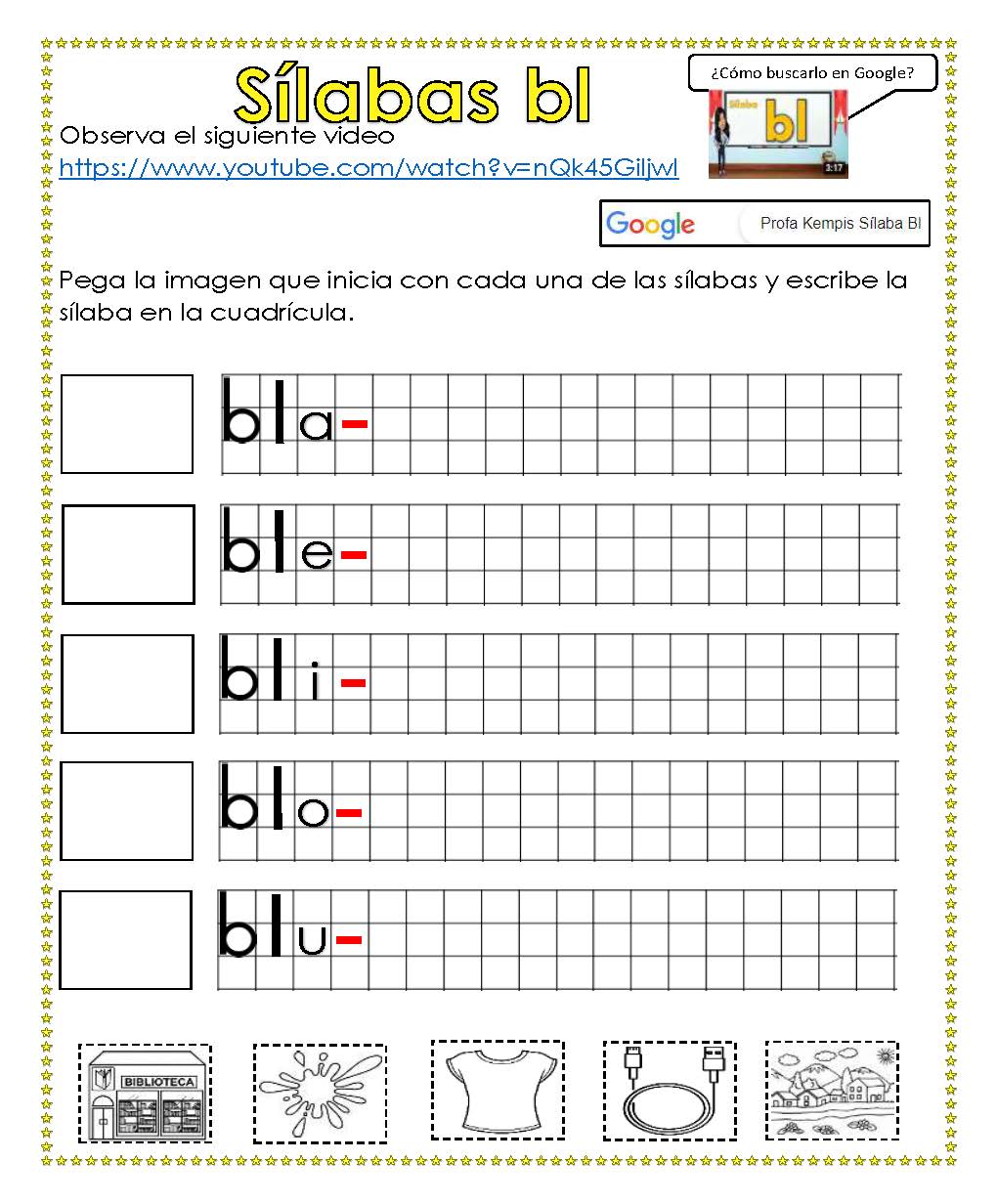 Mi librito de sílabas trabadas Página 07 Imagenes Educativas