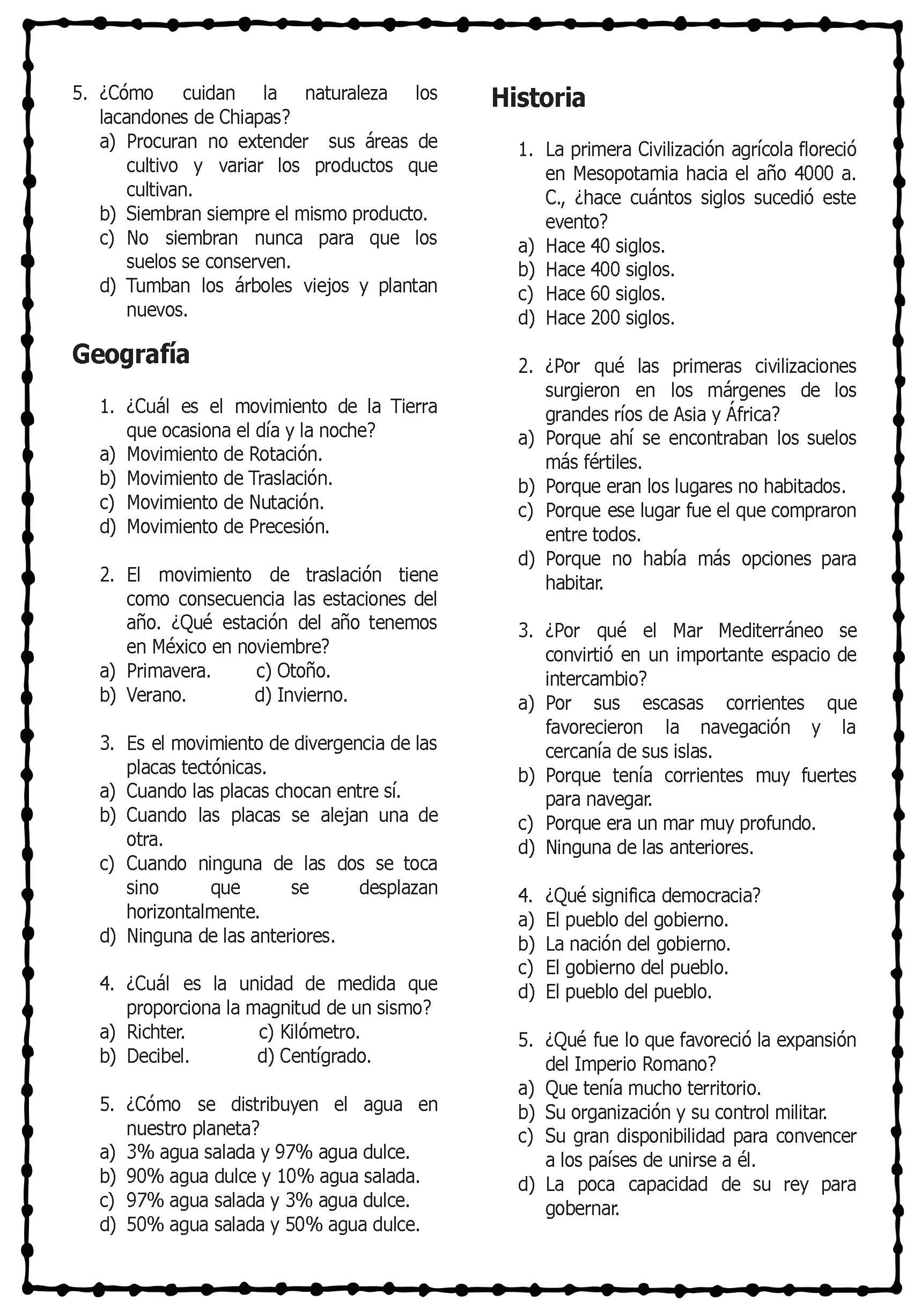 Examen Mensual De Noviembre Sexto Grado P Gina Imagenes