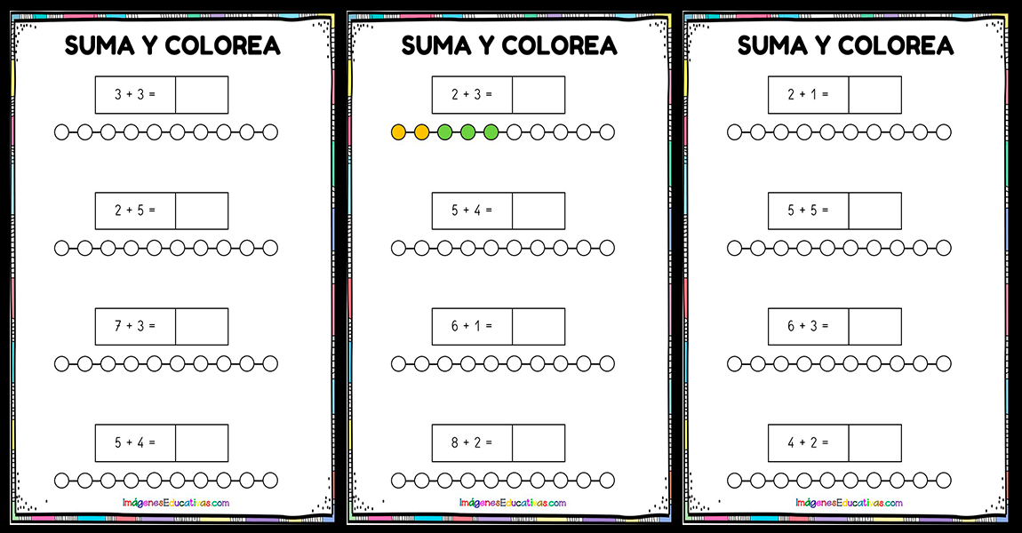 SUMAS SENCILLAS CON AYUDA Imagenes Educativas